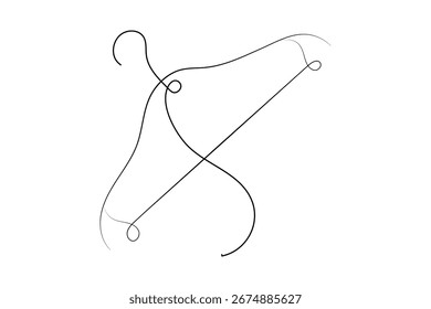 Colgadores de ropa continua de una línea de dibujo minimalista ilustración de contorno
