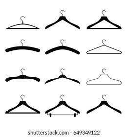 Clothes Hangers Icons Set Vector. Isolated