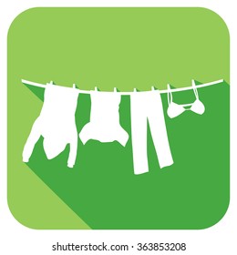 clothes hanging on a clothesline flat icon