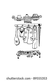 clothes hanging on a hanger