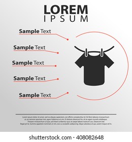 clothes hanging on rope icon. infographics template