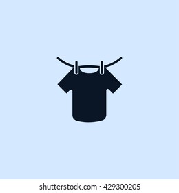 clothes hanging on rope icon. clothes hanging on rope sign