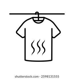 clothes hanging out to dry icon vector illustration, pictogram isolated on white background. color editable