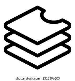Clothes home stack icon. Outline clothes home stack vector icon for web design isolated on white background
