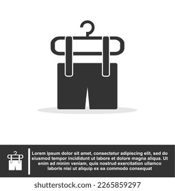 Clothes and hungers  icon in black and white colour