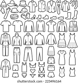 Clothes icon collection - vector illustration