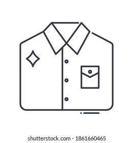 Icono de ropa, ilustración lineal aislada, vector de línea delgada, signo de diseño web, símbolo de concepto de contorno con trazo editable sobre fondo blanco.