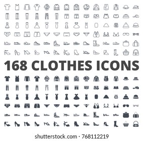 Clothes Icon Pack line and silhouette