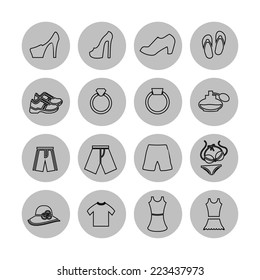 clothes icon set