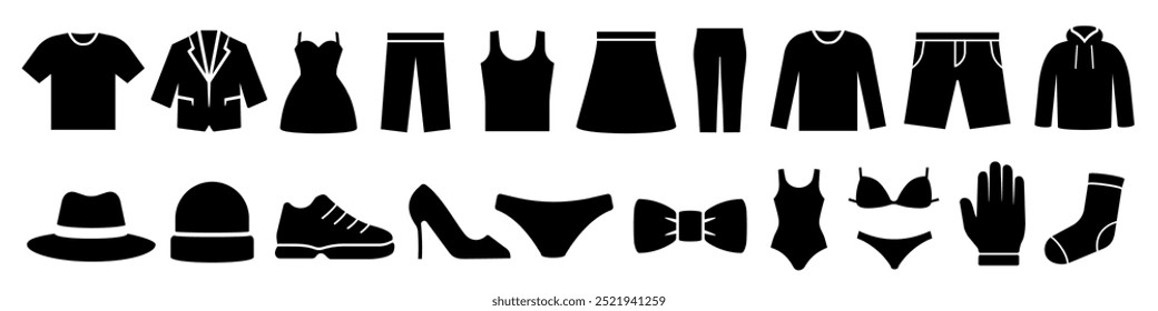 Conjunto de ícones de roupas. Ícone de roupa