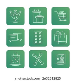 Clothes icon set. Editable stroke. Vector icon illustration.