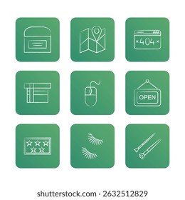 Clothes icon set. Editable stroke. Vector icon illustration.