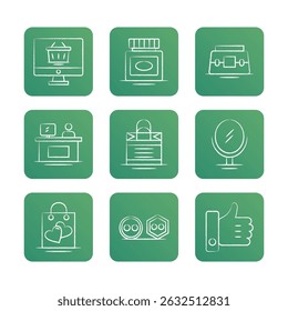 Clothes icon set. Editable stroke. Vector icon illustration.