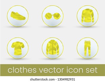 Clothes icon set, great design for any purposes. Fashion icons set. Vector illustration for Instagram market or other internet site. Shopping icons. Business icons set.
