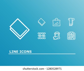 Clothes icon set and lace with linen, plaid and arab cloth. Decoration related clothes icon vector for web UI logo design.