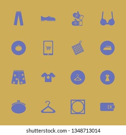 clothes icon set with men shoes, brassiere and iron vector illustration