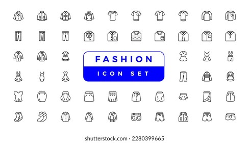 Clothes icon set on white background
