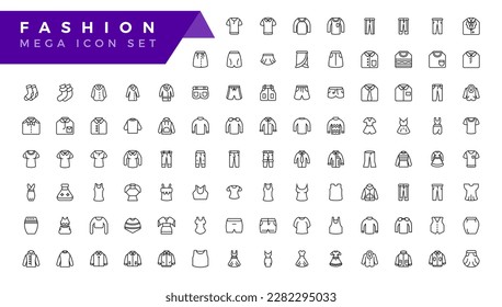 Clothes icon set on white background
