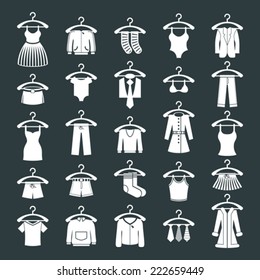 Clothes icon set, vector collection of fashion signs.