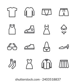 Clothes icon set vector illustration