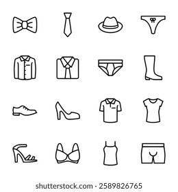 Clothes icon set vector illustration