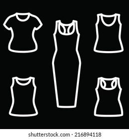 Clothes icon set. Vector illustrator