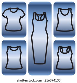 Clothes icon set. Vector illustrator
