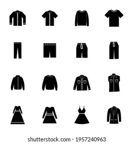 clothes icon set vector sign symbol