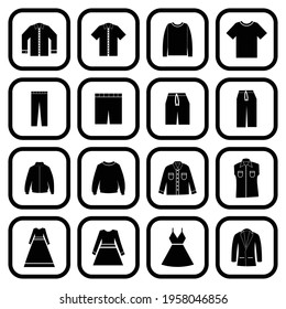 clothes icon set vector sign symbol