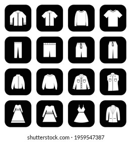 clothes icon set vector sign symbol