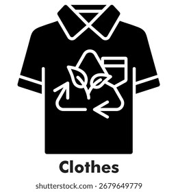 Clothes Icon Solid Style. Useful for fashion, retail, laundry service, and garment industry concepts.