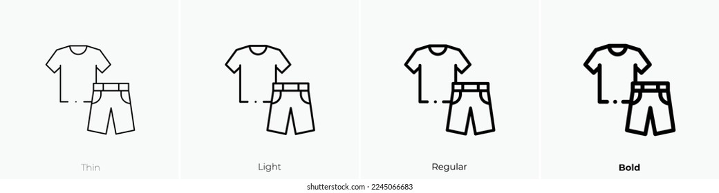 clothes icon. Thin, Light Regular And Bold style design isolated on white background