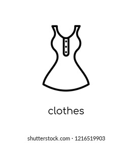 clothes icon. Trendy modern flat linear vector clothes icon on white background from thin line collection, outline vector illustration