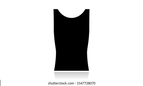 Clothes icon vector design. Black icon with reflection isolated on the white background