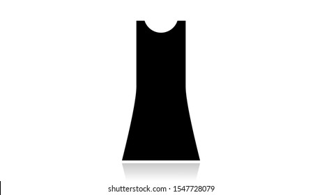 Clothes icon vector design. Black icon with reflection isolated on the white background