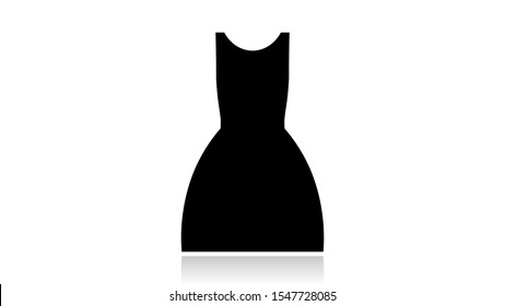 Clothes icon vector design. Black icon with reflection isolated on the white background