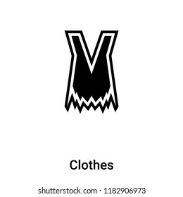 Clothes icon vector isolated on white background, logo concept of Clothes sign on transparent background, filled black symbol