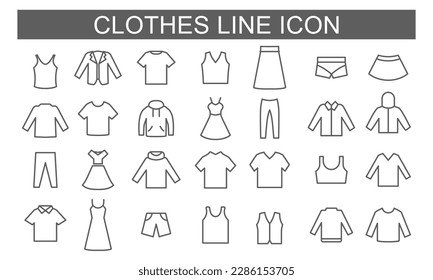 Clothes icons Pack. Clothes icons Bundle Set Isolated. Vector Illustration