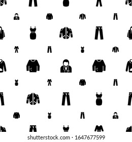 clothes icons pattern seamless. Included editable filled jacket, groom, pyjamas, dress, jumper, trousers, sweatshirt, jeans, hoodie icons. clothes icons for web and mobile.