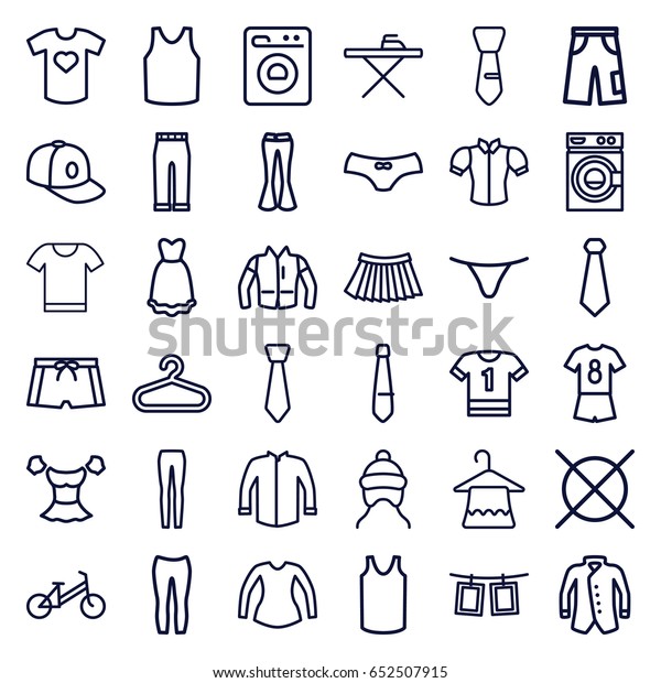 Clothes Icons Set Set 36 Clothes Stock Vector (Royalty Free) 652507915