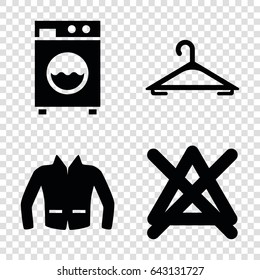 Clothes icons set. set of 4 clothes filled icons such as hanger, no bleaching, jacket