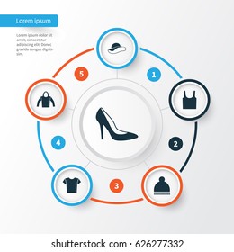 Clothes Icons Set. Collection Of Elegant Headgear, Beanie, Sweatshirt And Other Elements. Also Includes Symbols Such As Headgear, Sleeveless, Casual.