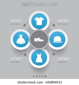 Clothes Icons Set. Collection Of Panama, Dress, Casual And Other Elements. Also Includes Symbols Such As Fedora, Dress, Shoes.