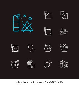 Clothes icons set. Delicate and clothes icons with no steam, temperature and tumble dry. Set of the for web app logo UI design.