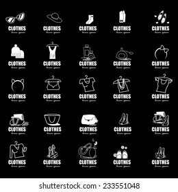 Clothes Icons Set - Isolated On Black Background - Vector Illustration, Graphic Design Editable For Your Design