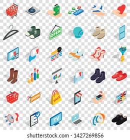 Clothes icons set. Isometric style of 36 clothes vector icons for web for any design