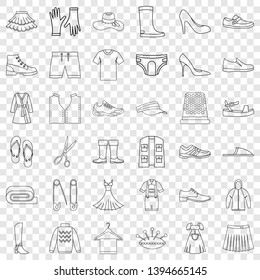 Clothes icons set. Outline style of 36 clothes vector icons for web for any design