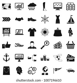Clothes icons set. Simple style of 36 clothes vector icons for web isolated on white background