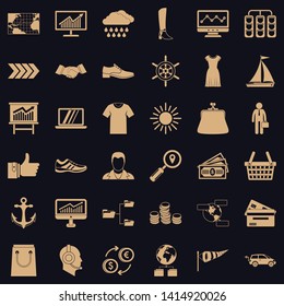 Clothes icons set. Simple style of 36 clothes vector icons for web for any design