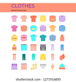 Clothes Icons Set. UI Pixel Perfect Well-crafted Vector Thin Line Icons. The illustrations are a vector.
